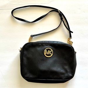Michael Kors Black Crossbody Bag with Gold Chain